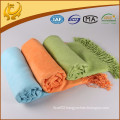 High Quality Bamboo Material Travel Throw Woven Brushed Bulk Blanket